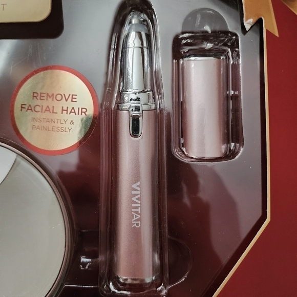 NIB VIVITAR Face Essentials Gift Set Painless Hair Eyebrow Remover Mirror New - Picture 3 of 10